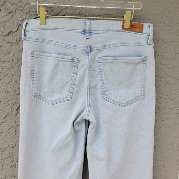 7 For All Mankind Tailorless Dojo Jeans 31 Light Wash Wide Leg Flare - Picture 14 of 16